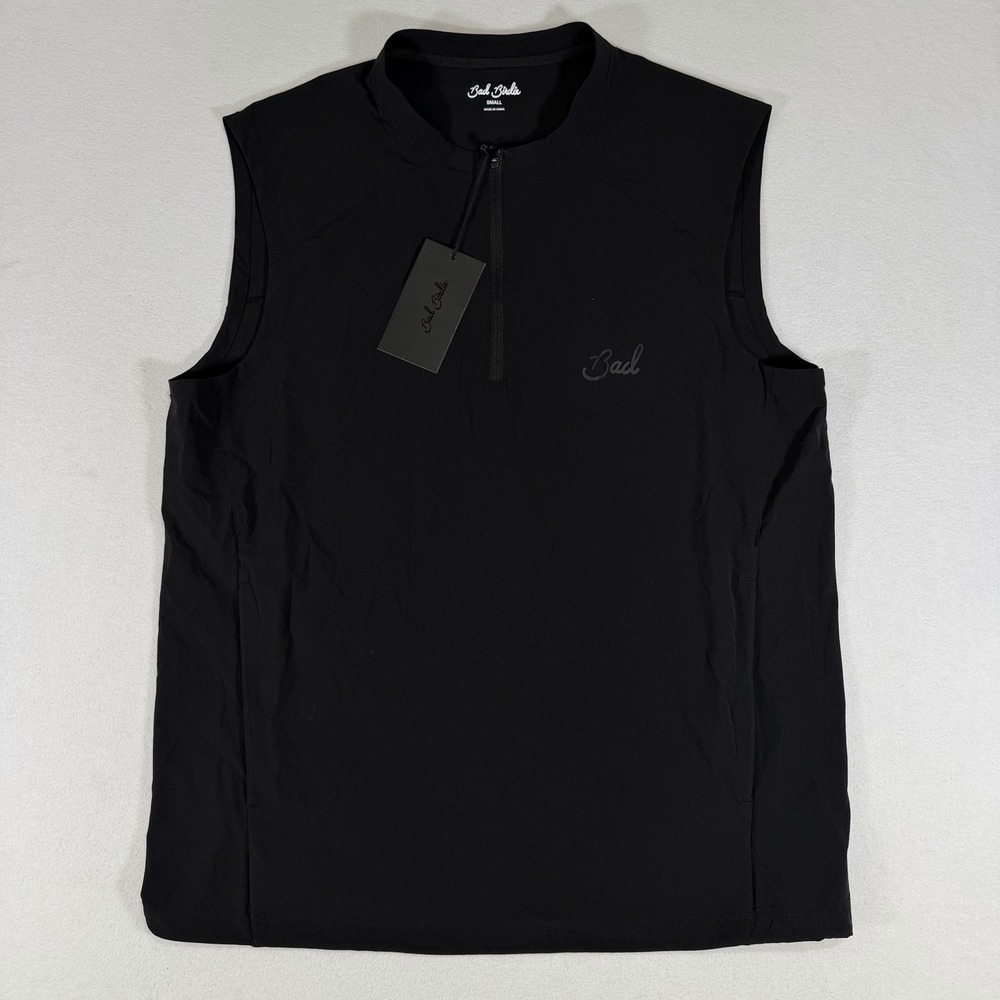 NWT Bad Birdie Men's Bad Elements Lightweight Wind Golf Vest Small Black